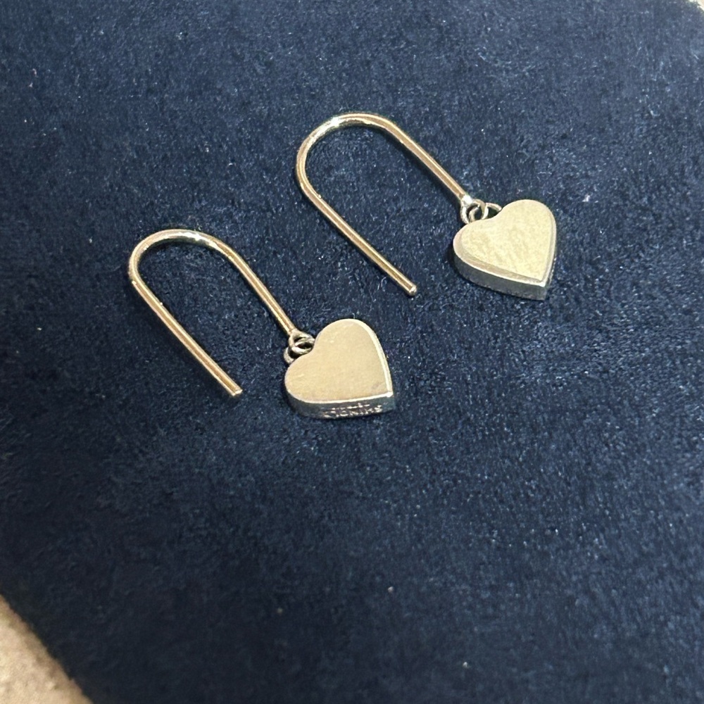 Shinola Silver Heart Earrings